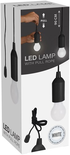 LED-Zuglampe schwarz mit Kordel - flexible Lichtquelle Camping