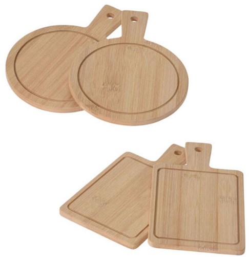 Servierbrett Bambus Set von 2 - braune Bambus Servierplatten-2