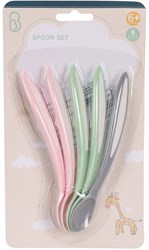 Babylöffel Set Pastell Kunststoff – bunte Baby Löffel 5 Stück