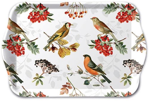 Ambiente Tablett Herbstvögel 13x21cm dekoratives Serviertablett