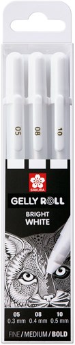 Sakura 3 Gelstift Gold Silber Weiß im Etui POXPGBWH