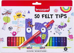 Bruynzeel Filzstifte-Set - 50 Farben Filzstifte für Kinder