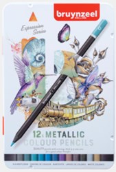 Bruynzeel Buntstifte metallic - 12 Stück im Etui zum Zeichnen
