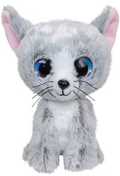 Lumo Stars Kuscheltier Katze Katti 15cm Plüschspielzeug grau weiß