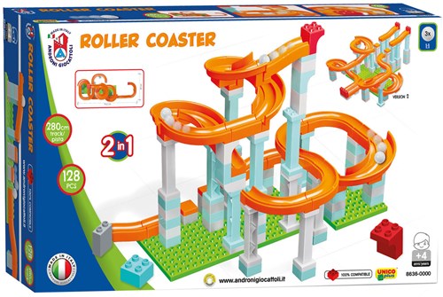 Androni Giocattoli Kugelbahn Bauset - Roller Coaster 128-teilig
