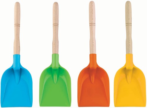 Schep met Houten Steel Kleur, 34cm