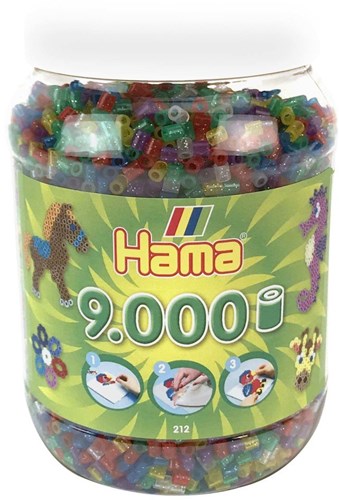 Hama Strijkkralen Ton Met 9000 Stuks Glitter Transparant-2