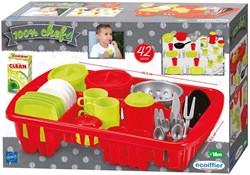 Ecoiffier Spielzeug Abwaschset 100% Chef - 42-teiliges Kindergeschirr