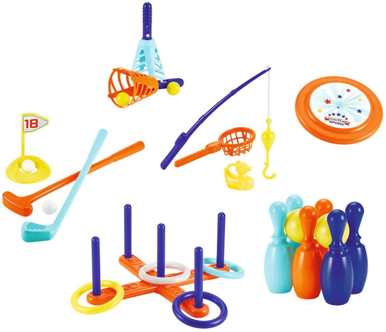 Ecoiffier Sportset Outdoor-Spiele 6-in-1 Spielzeugset für Kinder