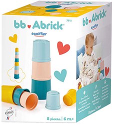 Baby Stapelturm Kunststoff bunt 8-teilig Stapelbecher Spielzeug