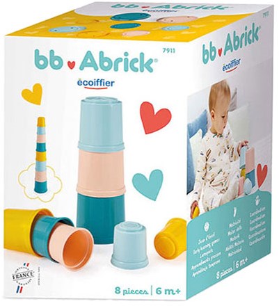Baby Stapelturm Kunststoff bunt 8-teilig Stapelbecher Spielzeug