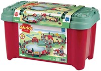 Abrick Baukasten Eisenbahnset - Spielzeug mit Bahnhof und Zubehör, 140-tlg