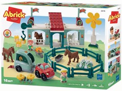 Abrick Pferderennbahn Bauset - bunte Spielset mit Pferden