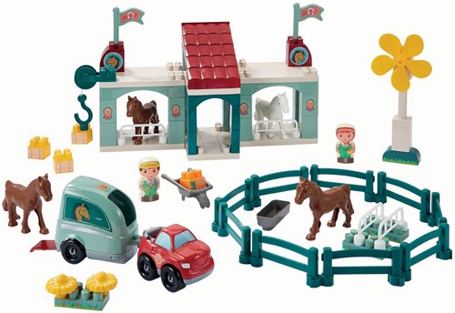Abrick Pferderennbahn Bauset - bunte Spielset mit Pferden-2