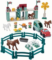 Abrick Pferderennbahn Bauset - bunte Spielset mit Pferden-3