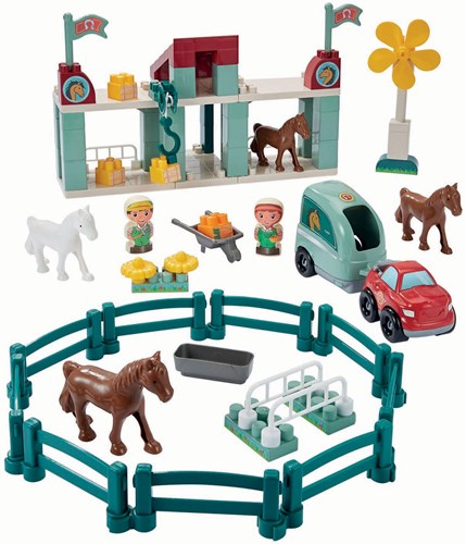 Abrick Pferderennbahn Bauset - bunte Spielset mit Pferden-3