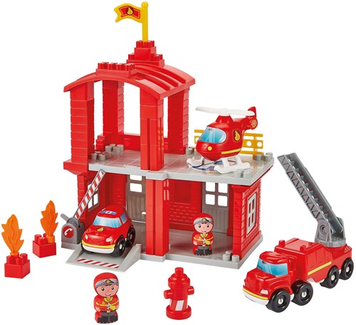 Ecoiffier Feuerwehrstation Baukasten mit Fahrzeugen und Zubehör-3