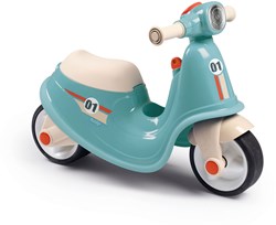 Smoby Scooter Laufrad blau mit Retro-Design und Spielzeugfach