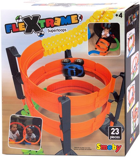 Smoby Flextreme Rennbahn Superloops Set - 23-teilig flexibles Streckenteil