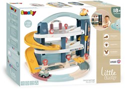 Smoby Spielzeuggarage Little Smoby Luxus Garage mit Auto und Hubschrauber