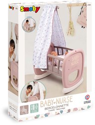 Smoby Puppenwiege Baby Nurse mit Baldachin - Schaukelbett weiß