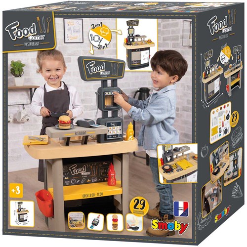 Smoby Food Corner Spielküche Restaurant mit 29 Zubehörteilen