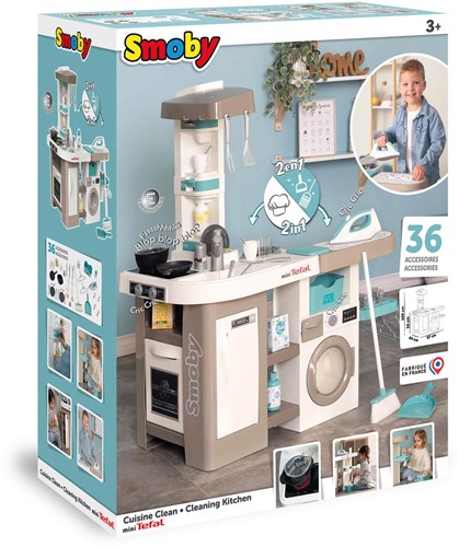 Smoby Tefal Spielküche mit Haushaltsstation - 36-teiliges Zubehör - Rollenspiel