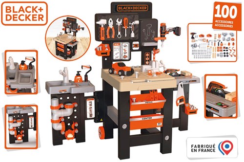 Smoby Black & Decker Mega Center Spielzeug-Werkbank mit 100 Zubehörteilen-3