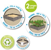 Smoby Sandkasten Garten für Kinder - 100kg Sand 70l Erde-3