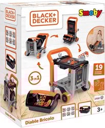 Smoby Black & Decker Bricolo Trolley Werkbank met Gereedschap. 19dlg.
