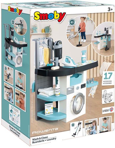Smoby Spielzeug Waschsalon Rowenta - Waschküche mit Zubehör