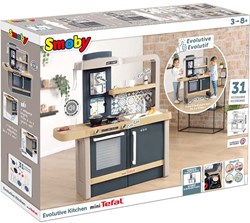 Smoby Tefal Spielküche - Mitwachsender Kinderküche mit 31 Zubehörteilen