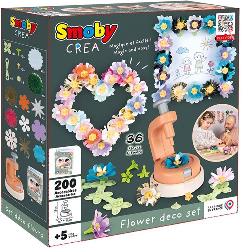 Smoby Blumen Dekorationsset kreatives Spielzeug 200-teilig für Kinder