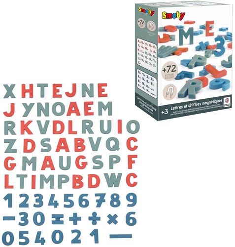 Smoby magnetisches Lernspielzeug Buchstaben Zahlen 72 Stück-3