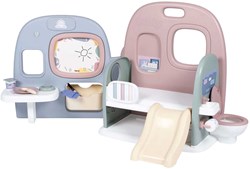 Smoby Puppenzimmer Spielzeug - Baby Care Spielset für Puppen