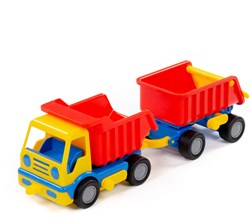 Kippwagen Spielzeug Cavallino Basics mit Anhänger und Gummireifen