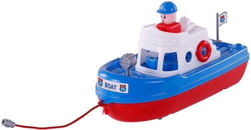 Spielzeugboot mit Spielfigur - bunte Kunststoffboot für Kinder