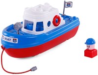Spielzeugboot mit Spielfigur - bunte Kunststoffboot für Kinder-2
