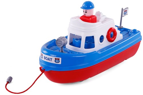 Spielzeugboot mit Spielfigur - bunte Kunststoffboot für Kinder-3