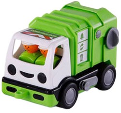 Müllwagen Spielzeug Cavallino grün 19cm Kunststoff für Kinder