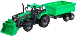Traktor Spielzeug Cavallino mit Lader und Kippanhänger grün Maßstab 1:32