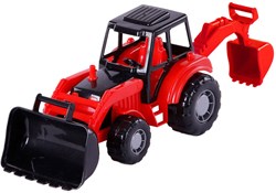 Cavallino Bagger Spielzeug Traktor rot für Kinder Baustelle