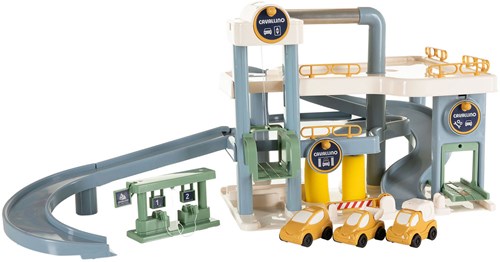 Garage Spielzeug Cavallino Luxe mit Autos Pastellfarben - Spielset