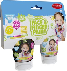 Gesichts- und Fingerfarbe schwarz weiß 2x65ml Kinderfarbe sicher abwaschbar