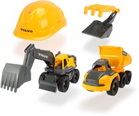 Dickie Volvo Constructie Werkvoertuigen met Helm-3