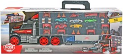 Dickie LKW Spielzeugkoffer mit Autos - großer Transporter für Kinder