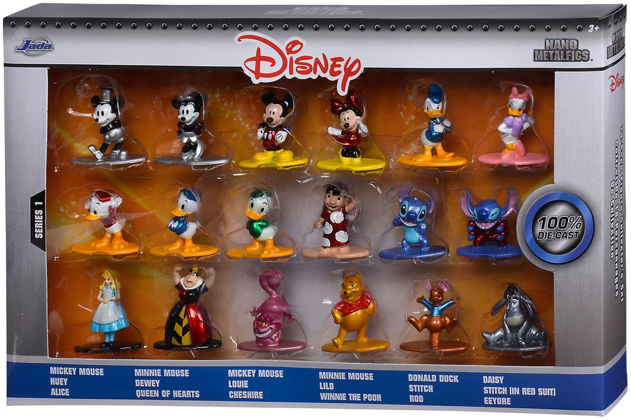 Jada Toys Disney Sammelfiguren Set - 18 Metall Disney Figuren 4 cm