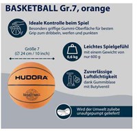 Hudora Basketball Gummi 24 cm - Kinderspielzeug Sportball Mehrfarbig-3