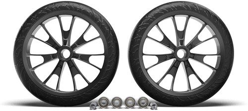 Hudora Ersatzrad-Set Tretroller BigWheel 205 schwarz sportliche Reifen