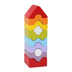 Cubika Holzstapelturm medium pädagogisches Spielzeug bunt